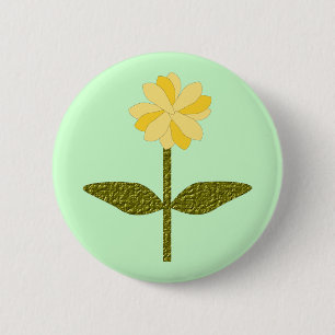 Gelbe Daisy-Blume Button