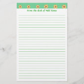 Gelbe Daisy-Blume Muster Grüne Linde Stationierung Briefpapier (Vorderseite)