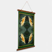 Gelbe Daisy-Blume Nah Abstrakt Wandteppich Mit Holzrahmen (Gewinkelt)