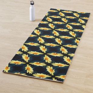 Gelbe Daisy-Blume Nah Up-Muster Yogamatte