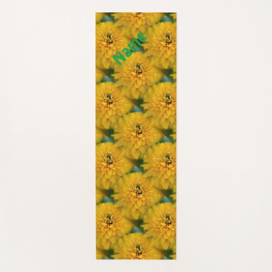 Gelbe Daisy-Blume Naturmuster Personalisiert Yogamatte (Vorderseite)