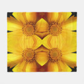 Gelbe Daisy-Blume-Petalen und Mittelmuster Fleecedecke (Vorderseite (Horizontal))
