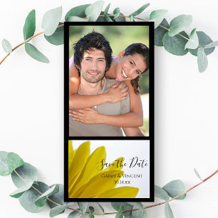 Gelbe Daisy-Blume-Petals Hochzeit Sichern Sie das  Save The Date