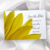 Gelbe Daisy-Blume-Petals Hochzeit Sichern Sie das  Save The Date