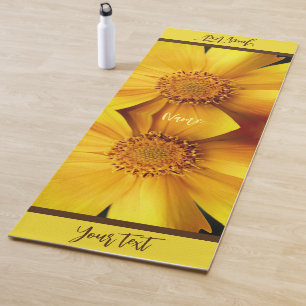 Gelbe Daisy Blume Petals und Mitte Personalisiert Yogamatte