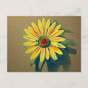 Gelbe Daisy-Blume Postkarte
