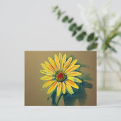 Gelbe Daisy-Blume Postkarte (Stehend Vorderseite)