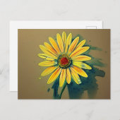 Gelbe Daisy-Blume Postkarte (Vorne/Hinten)