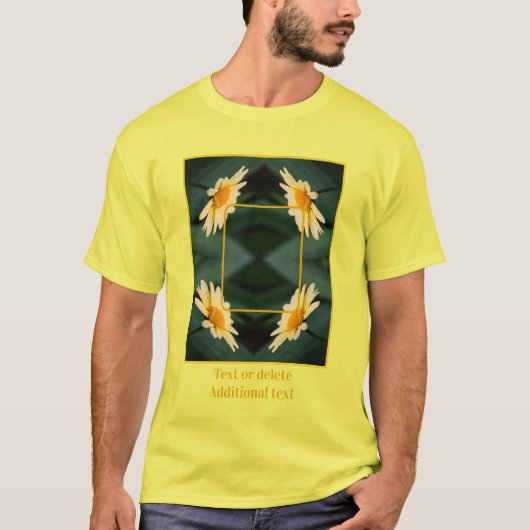 Gelbe Daisy-Blume-Rahmen erstellen Sie Ihr eigenes T-Shirt (Vorderseite)