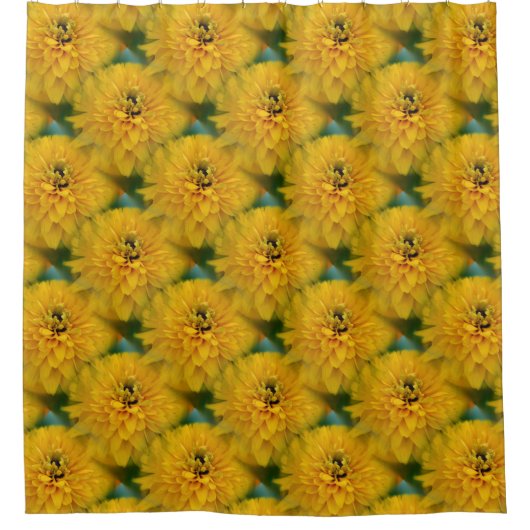 Gelbe Daisy-Blumenmuster Duschvorhang (Vorderseite)