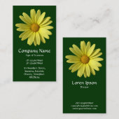 Gelbe Daisy - Dunkelgrün Visitenkarte (Vorne/Hinten)