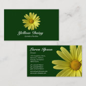 Gelbe Daisy - Dunkelgrün Visitenkarte (Vorne/Hinten)