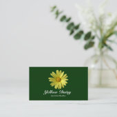 Gelbe Daisy - Dunkelgrün Visitenkarte (Stehend Vorderseite)