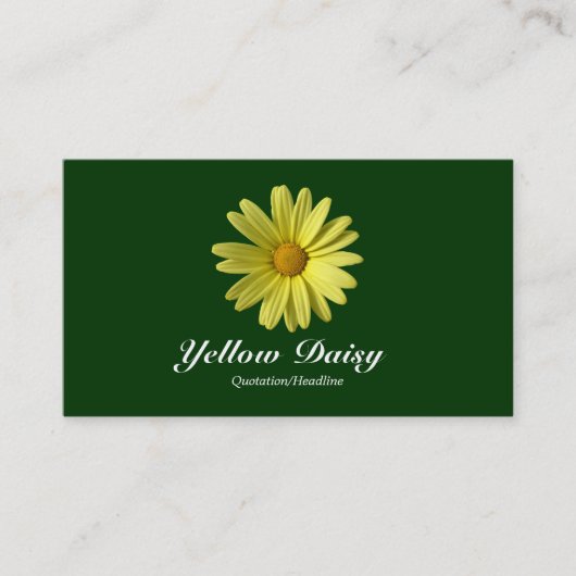 Gelbe Daisy - Dunkelgrün Visitenkarte (Vorderseite)
