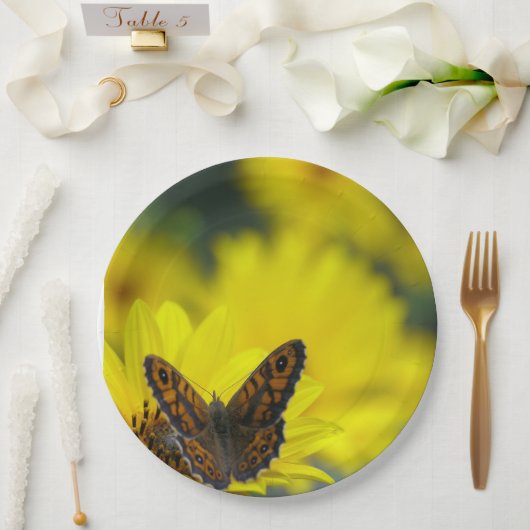Gelbe Daisy-Helenium-Papierplatte Pappteller (Hochzeit)