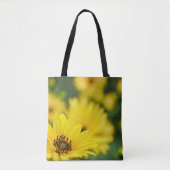 Gelbe Daisy Helenium über die gesamte Drucktasche Tasche (Vorderseite)