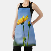 Gelbe Daisy Helenium über Print-Schürze Schürze (InSitu)