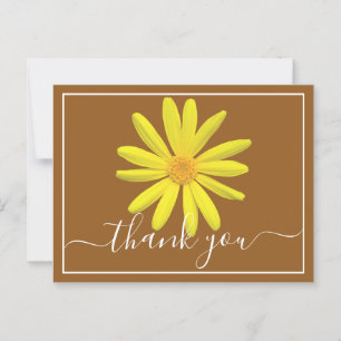 Gelbe Daisy Hellbrauner Hintergrund Dankeschön Postkarte