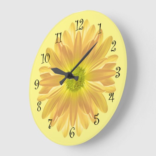 Gelbe Daisy Kitchenuhr Große Wanduhr (Winkel)
