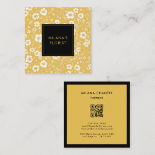 Gelbe Daisy Moderne Trendige Blume Florist Quadratische Visitenkarte