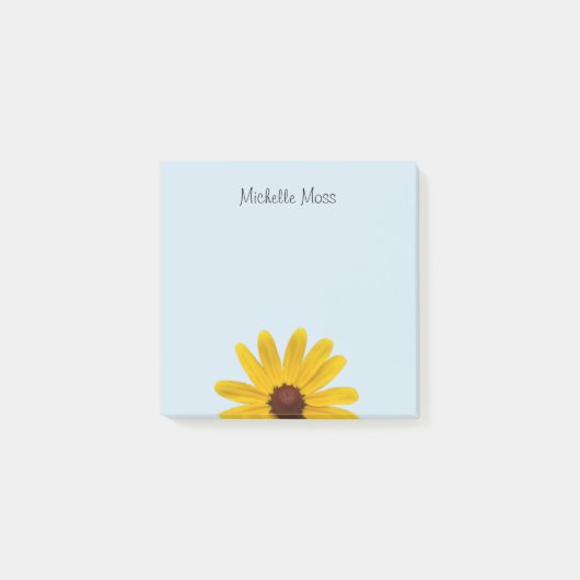 Gelbe Daisy-Monogramm-Blume Post-it Klebezettel (Vorderseite)