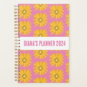 Gelbe Daisy-Muster-Blume blühen florales CUSTOM Planer (Vorderseite)