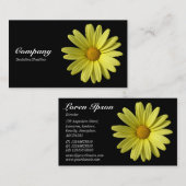 Gelbe Daisy - Schwarz Visitenkarte (Vorne/Hinten)