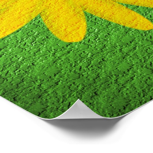 Gelbe Daisy Textured Effect Poster (Ecke)