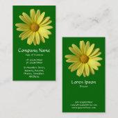 Gelbe Daisy - Tief grün Visitenkarte (Vorne/Hinten)