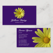 Gelbe Daisy - Tief Lila Visitenkarte (Vorne/Hinten)