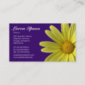 Gelbe Daisy - Tief Lila Visitenkarte (Rückseite)