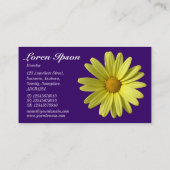 Gelbe Daisy - Tief Lila Visitenkarte (Rückseite)