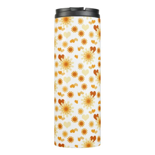 Gelbe Daisy und Herz Thermosbecher (Rückseite)