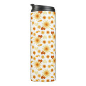 Gelbe Daisy und Herz Thermosbecher (Nach rechts gedreht)