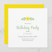 Gelbe Daisy-Wasserfarbe Einladung (Vorne/Hinten)