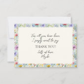 Gelbe Daisy-Wildblume Blumenmuster Dankeskarte (Vorderseite)