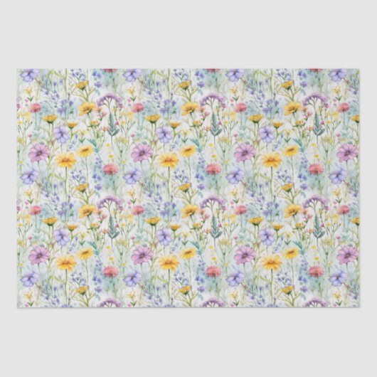 Gelbe Daisy-Wildblume Blumenmuster Seidenpapier (Vorderseite)