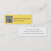 Gelbe Damask QR CODE Mini Business Cards Visitenkarte (Vorne/Hinten)