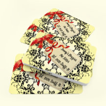 Gelbe Damaske, rote Ribbon Pflege der Begleiter