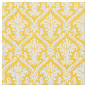 Gelbe Damaske Vintages elegantes Muster Stoff