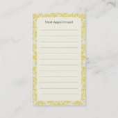 Gelbe Damast-Verabredungs-Visitenkarte Terminkarte (Rückseite)