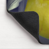 Gelbe Dame Slipper Orchid-Blume partielle Farbe Mousepad (Ecke)