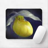 Gelbe Dame Slipper Orchid-Blume partielle Farbe Mousepad (Mit Mouse)