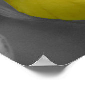 Gelbe Dame Slipper Orchid-Blume partielle Farbe Poster (Ecke)