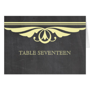Gelbe Deco-Schreibtafel-Tischnummernkarte