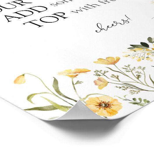 Gelbe Delikatesse Wildblume Bee Mimosa Bar Sign Poster (Ecke)