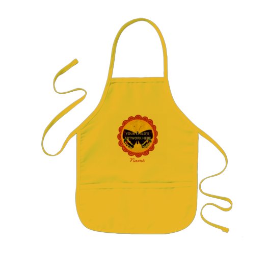 Gelbe der Kreis-Schürze $21,95 des Kindes Kinderschürze (Vorne)