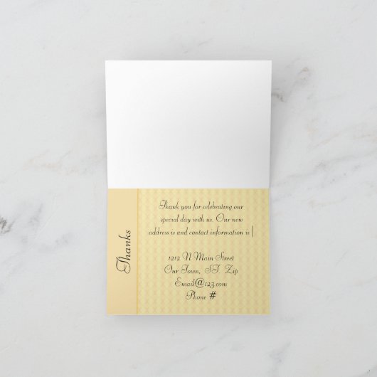 GELBE DESIGNER WEDDING PLACECARDS KARTE (Innenseite)