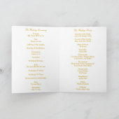 Gelbe Diamant-Bogen-Hochzeitsprogrammkarte Programm (Innenseite)