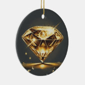 Gelbe Diamant- und Wasserwaagen Keramik Ornament (Rechts)